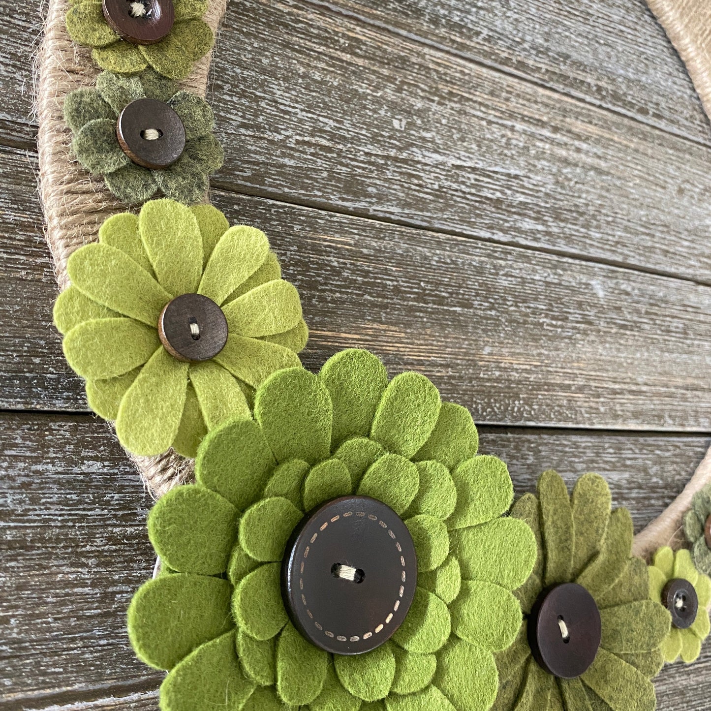 Felt Flower Wreath - Green