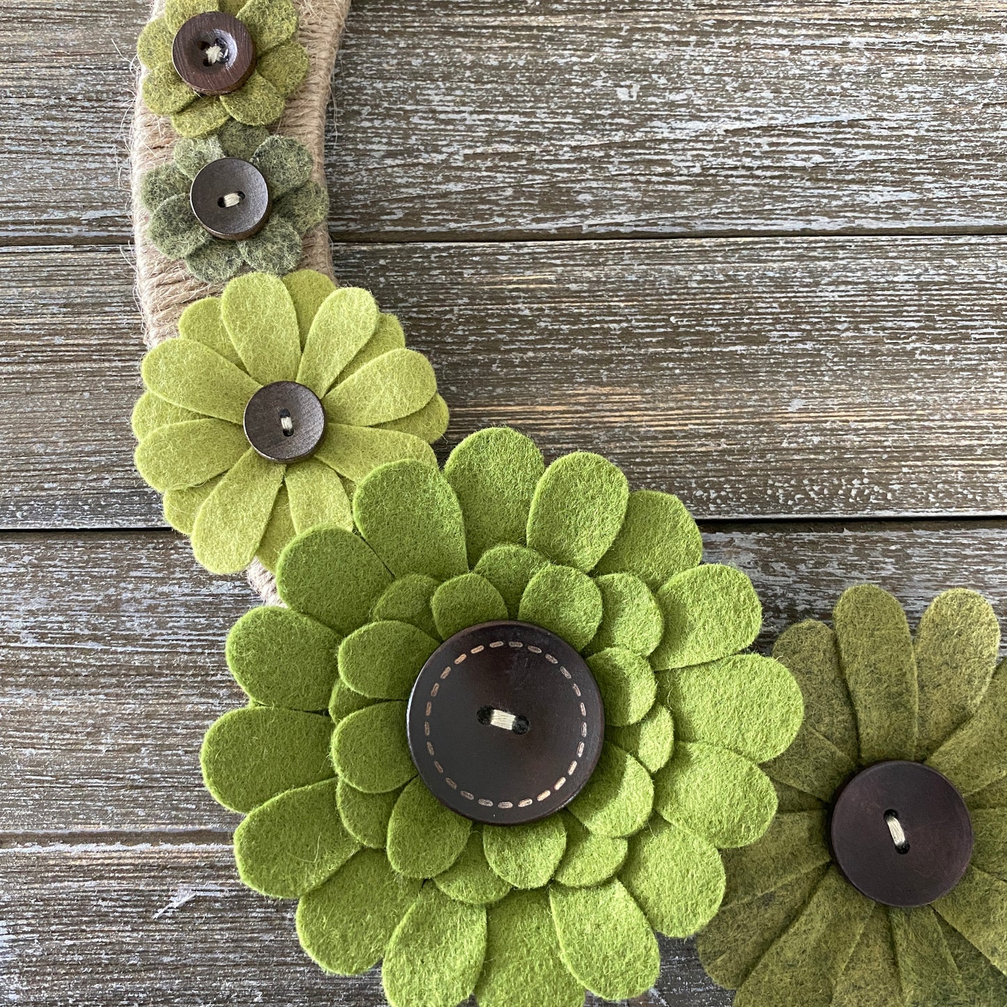 Felt Flower Wreath - Green