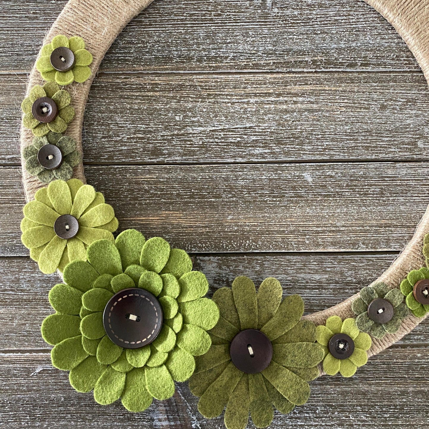 Felt Flower Wreath - Green