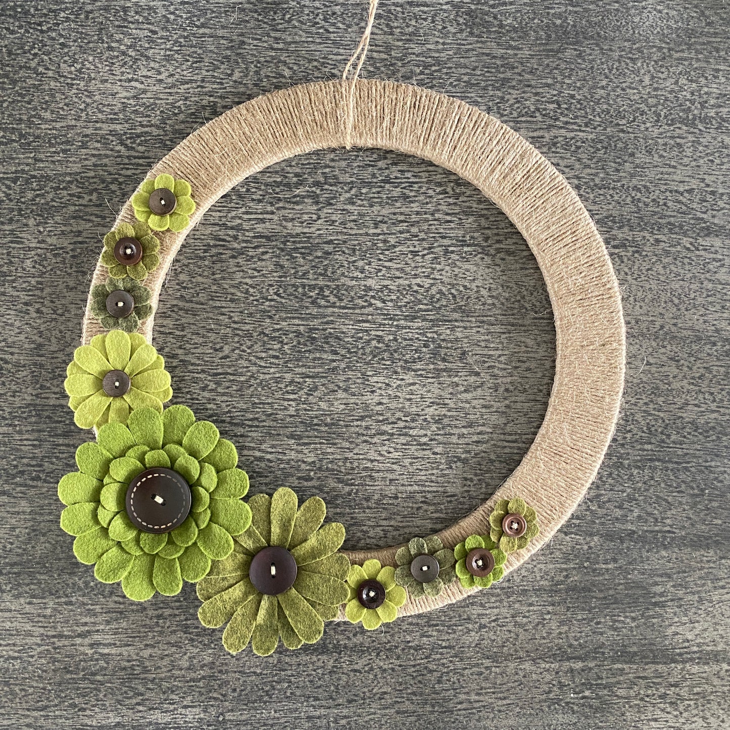 Felt Flower Wreath - Green