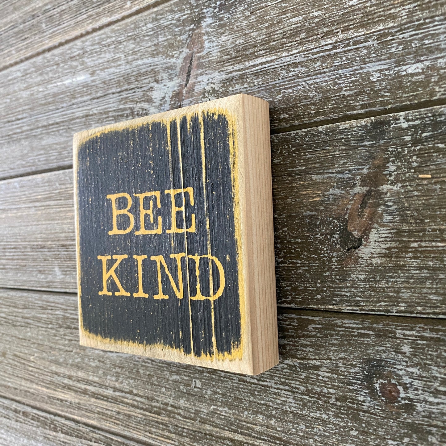 Bee Decor - Yellow and Black Bee Kind Ornament