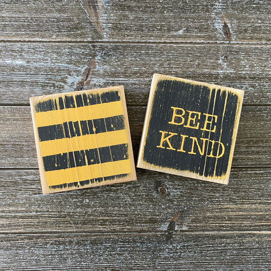 Bee Decor - Yellow and Black Bee Kind Ornament