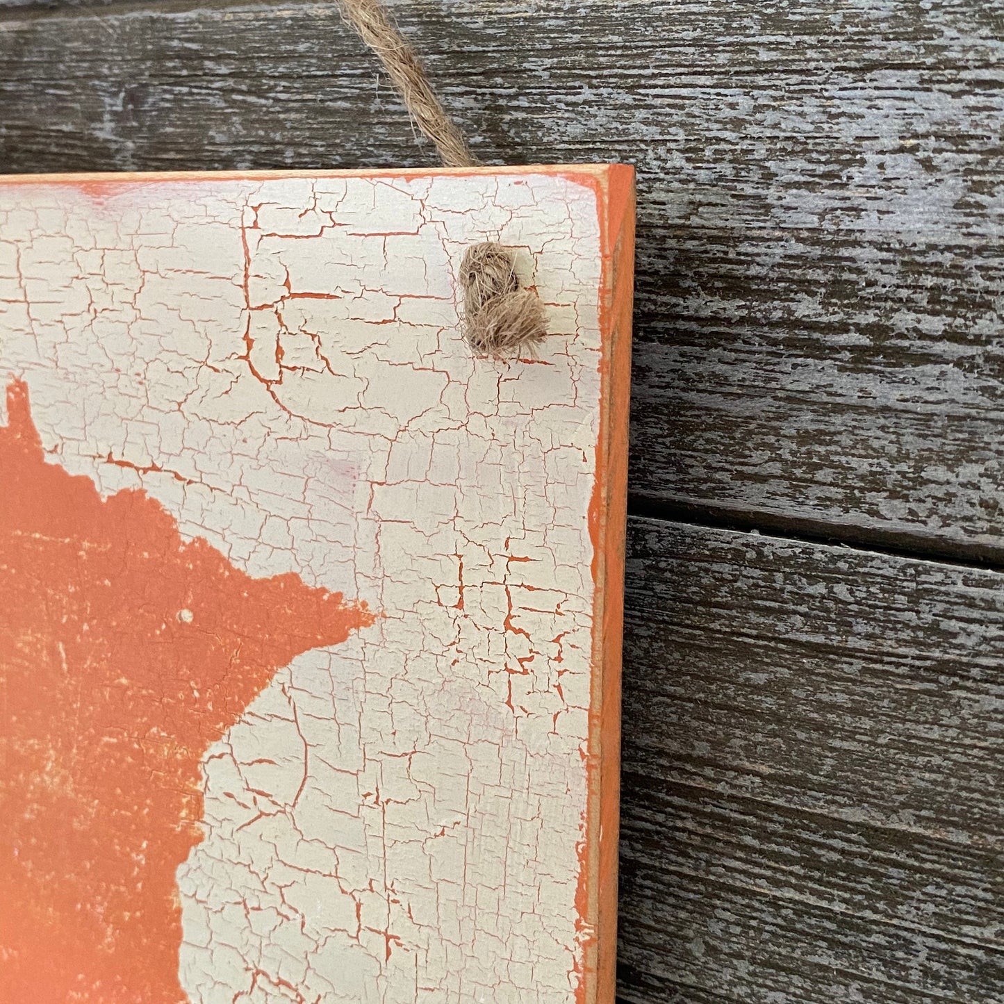 Minnesota Wall Decor - Crackle Minnesota Decor - Coral Minnesota Decor