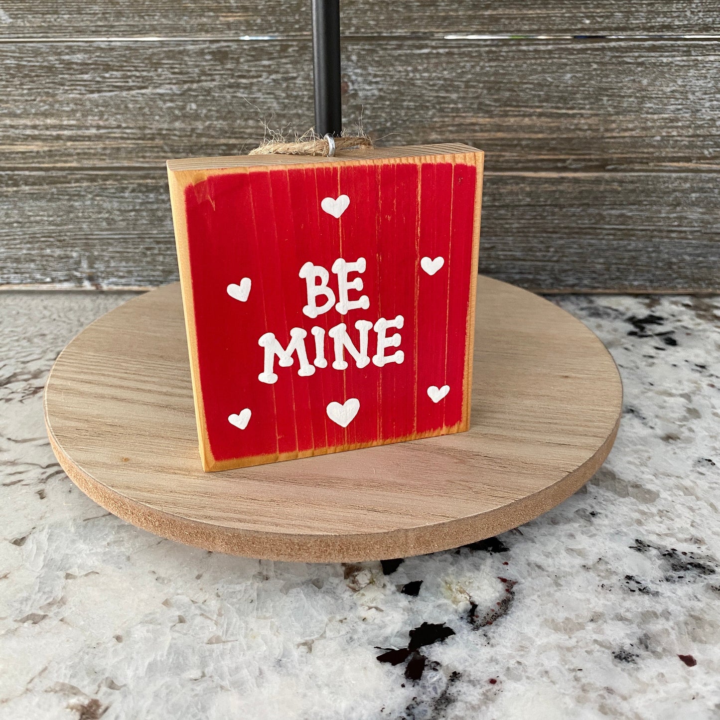 Valentine’s Day Decor - Tiered Tray Decor - Red BE MINE Ornament