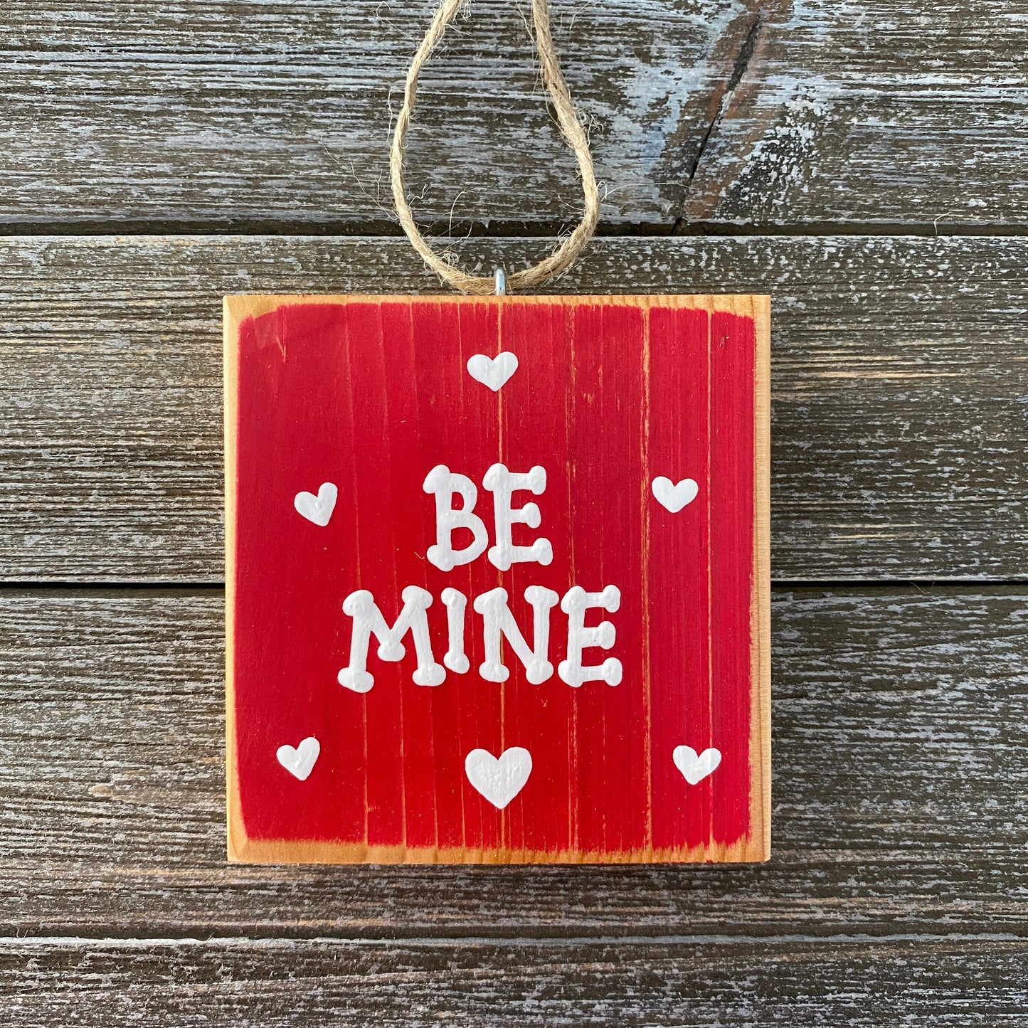 Valentine’s Day Decor - Tiered Tray Decor - Red BE MINE Ornament