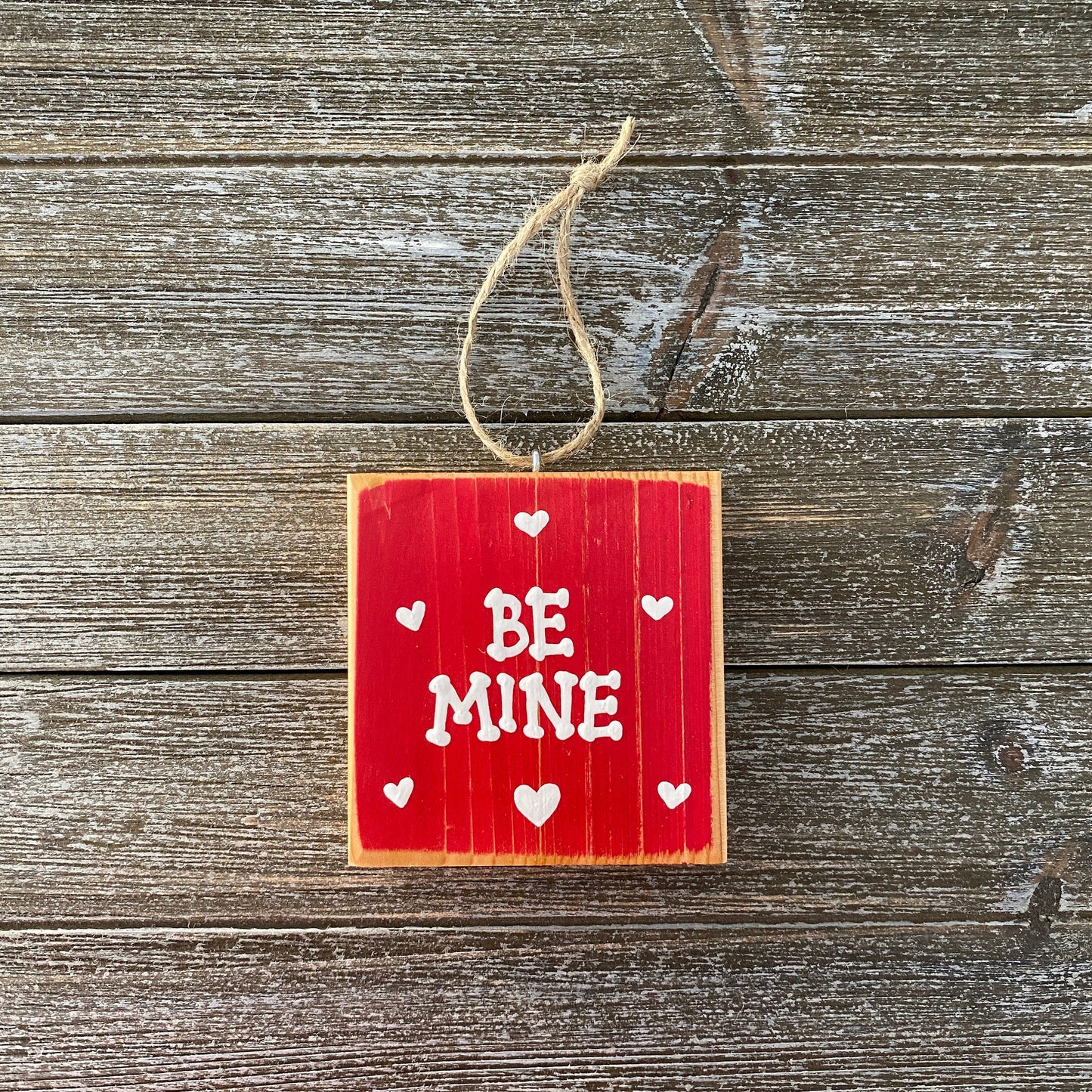 Valentine’s Day Decor - Tiered Tray Decor - Red BE MINE Ornament
