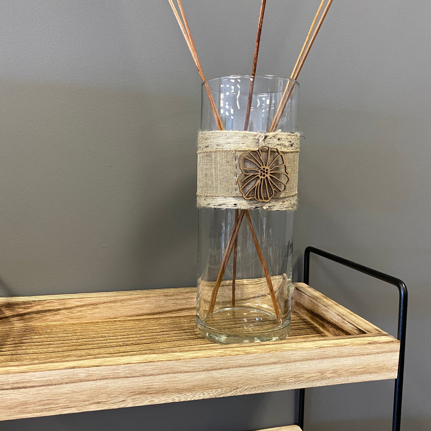 Yarn Wrapped Vase with Tropical Flower