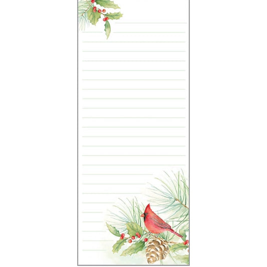 Gina B Designs - Holiday List Pad - Cardinal Bough