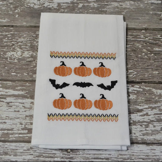 Embroidered Tea Towel - Halloween
