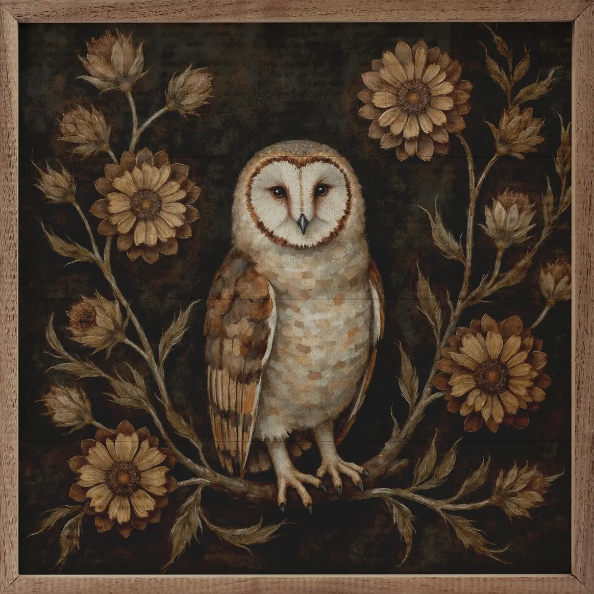 Kendrick Home - Floral Autumn Owl 8x8