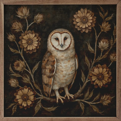 Kendrick Home - Floral Autumn Owl 8x8