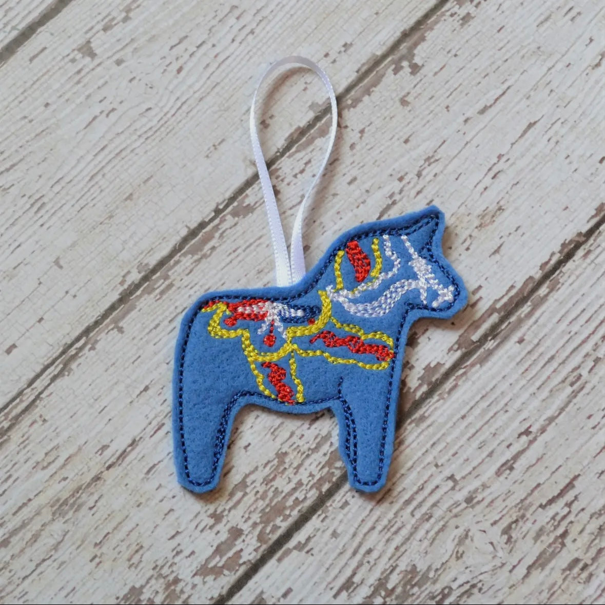 Embroidered Felt Ornament - Dala Horse
