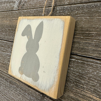 Easter Decor - Farmhouse Gray and White Bunny Ornament