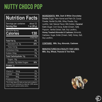 Funky Chunky Chocolate Popcorn - Nutty Choco Pop 2oz Bag