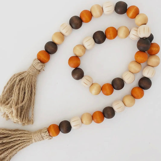 Foundations Decor - Wood Beads - Harvest Brown and Orange