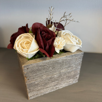 Rustic Wood Flower Box - Holiday