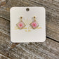 Flower Resin Earrings - Small Dangle