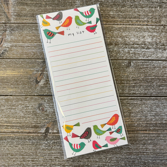 Gina B Designs - List Pad - Bright Birds