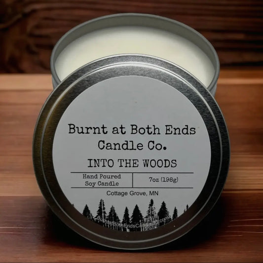 Burnt at Both Ends Candle - 7oz Tin - Into the Woods