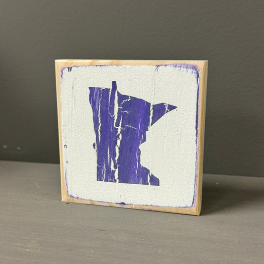 Mini Shelf Sitter - White and Purple Minnesota