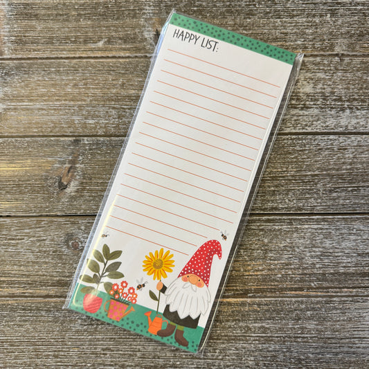 Gina B Designs - List Pad - Garden Gnome