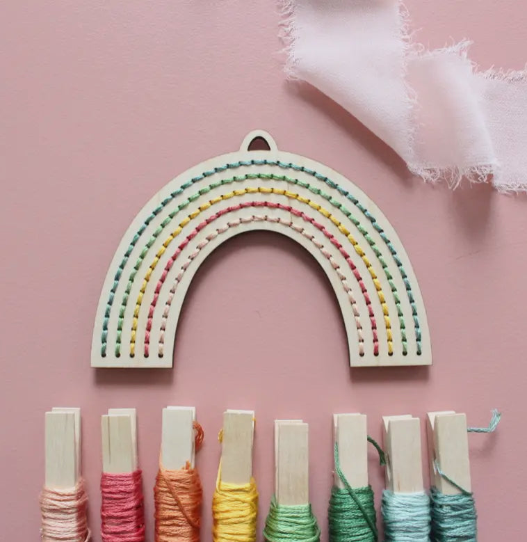 Wood Embroidery Kit - Easter - Rainbow