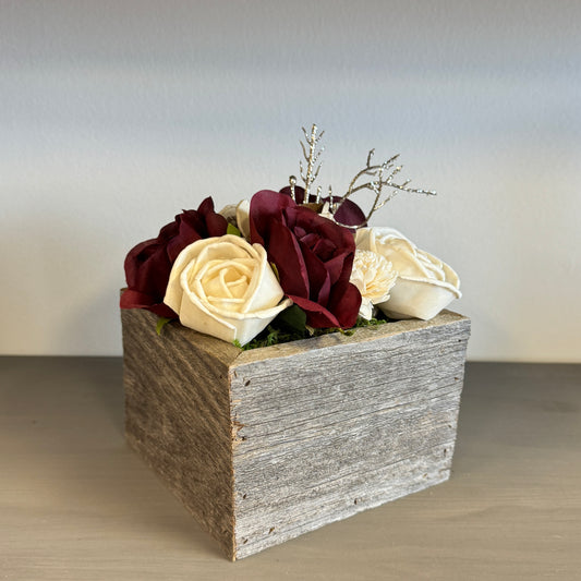 Rustic Wood Flower Box - Holiday