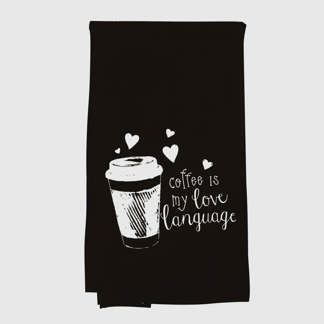 Kitchen Towel - Black - Coffee is My Love Language