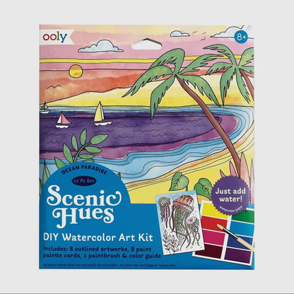 OOLY - Scenic Hues DIY Watercolor Kit - Ocean Paradise