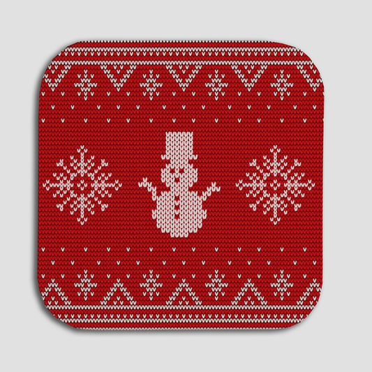 Christmas Coaster - Ugly Sweater Snowman