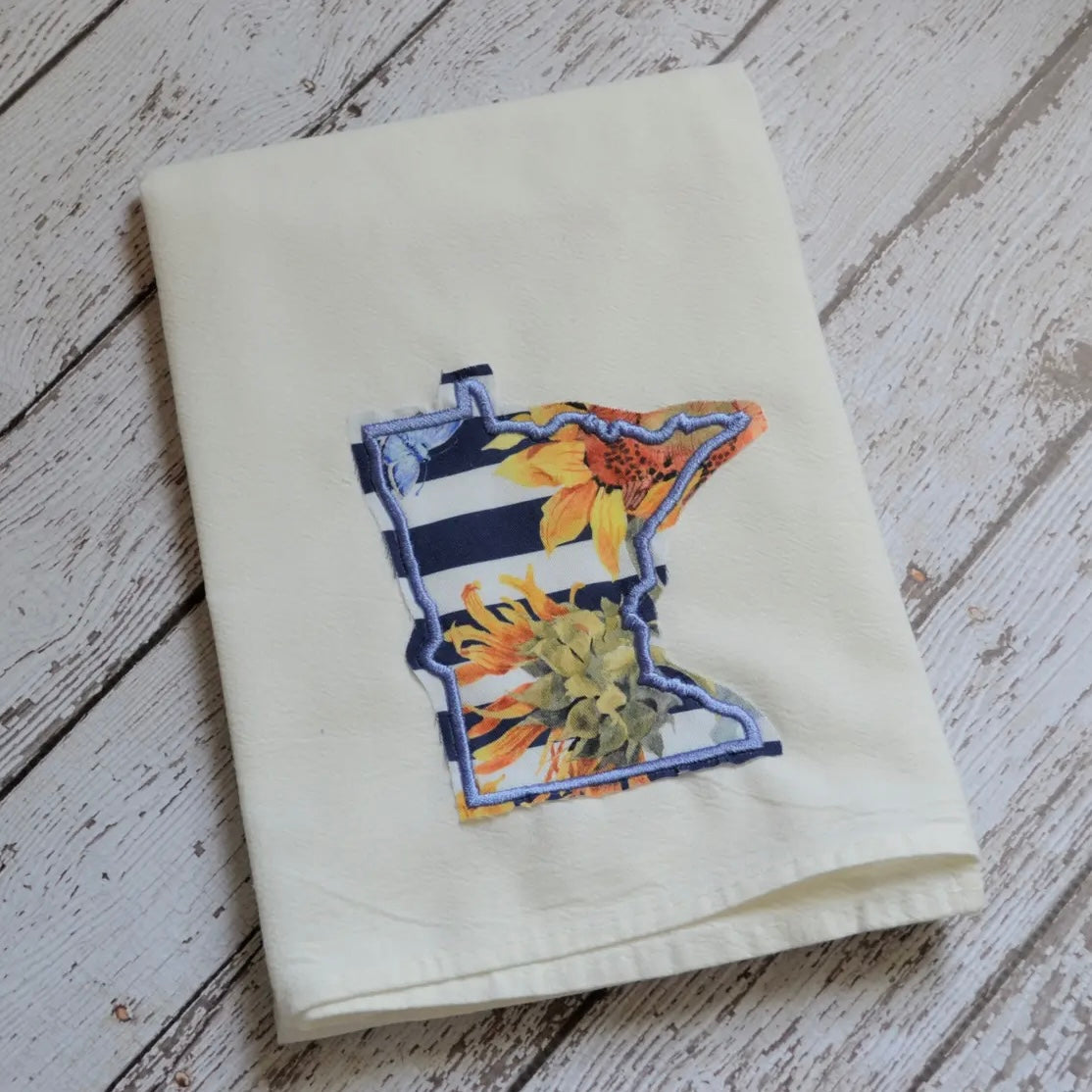 Embroidered Tea Towel - Sunflower MN