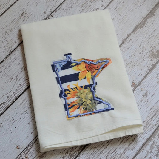 Embroidered Tea Towel - Sunflower MN