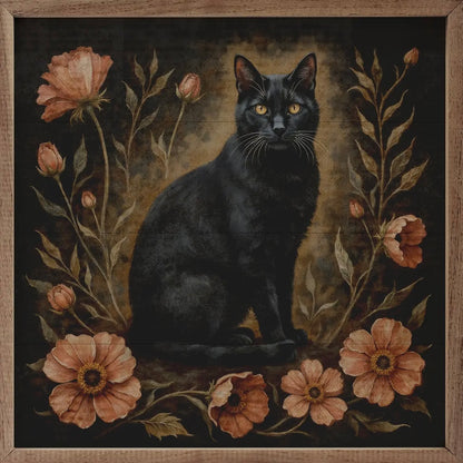 Kendrick Home - Floral Autumn Cat 8x8