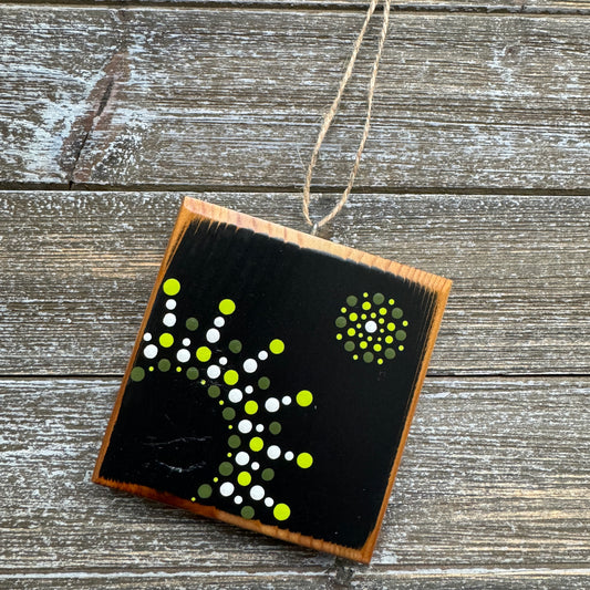 Mandala Dot Ornament - Black and Green