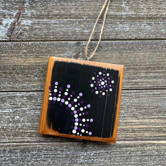 Mandala Dot Ornament - Black and Purple