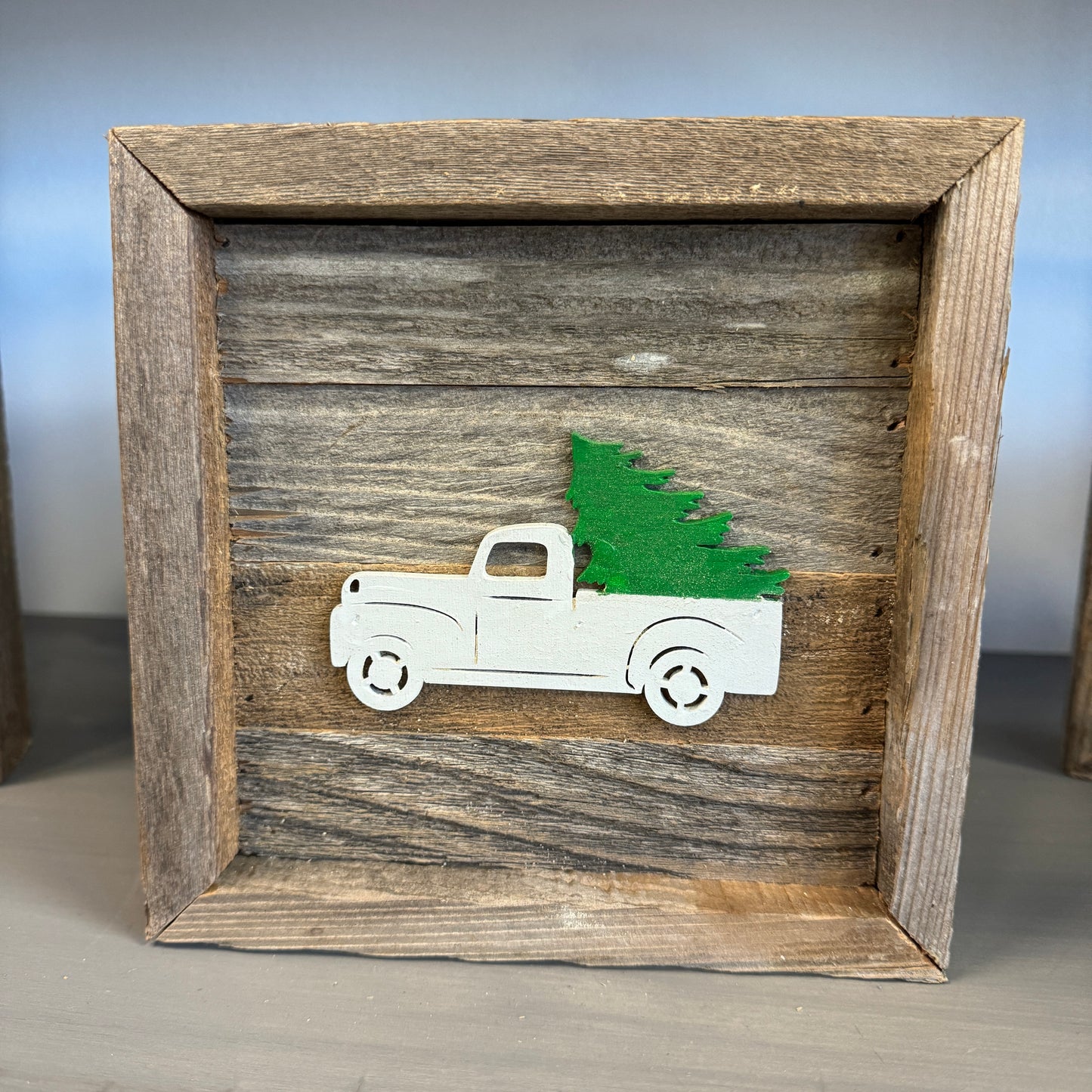 Rustic Wood Sign with Tree Truck