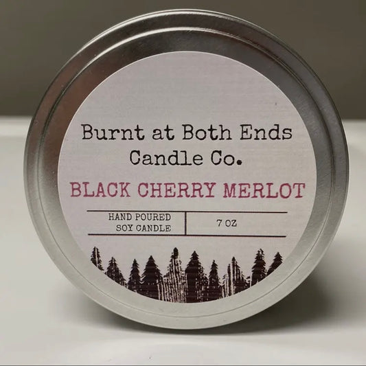 Burnt at Both Ends Candle - 7oz Tin - Black Cherry Merlot