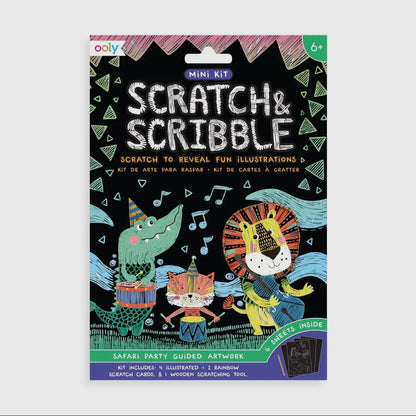 OOLY - Mini Scratch & Scribble Art Kit - Safari Party