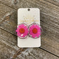 Flower Resin Earrings - Large Round