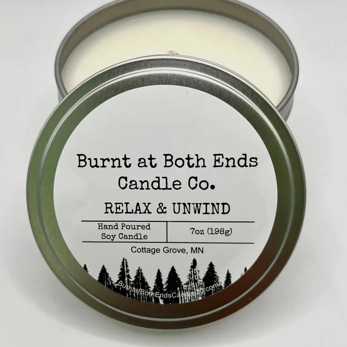 Burnt at Both Ends Candle - 7oz Tin - Relax & Unwind