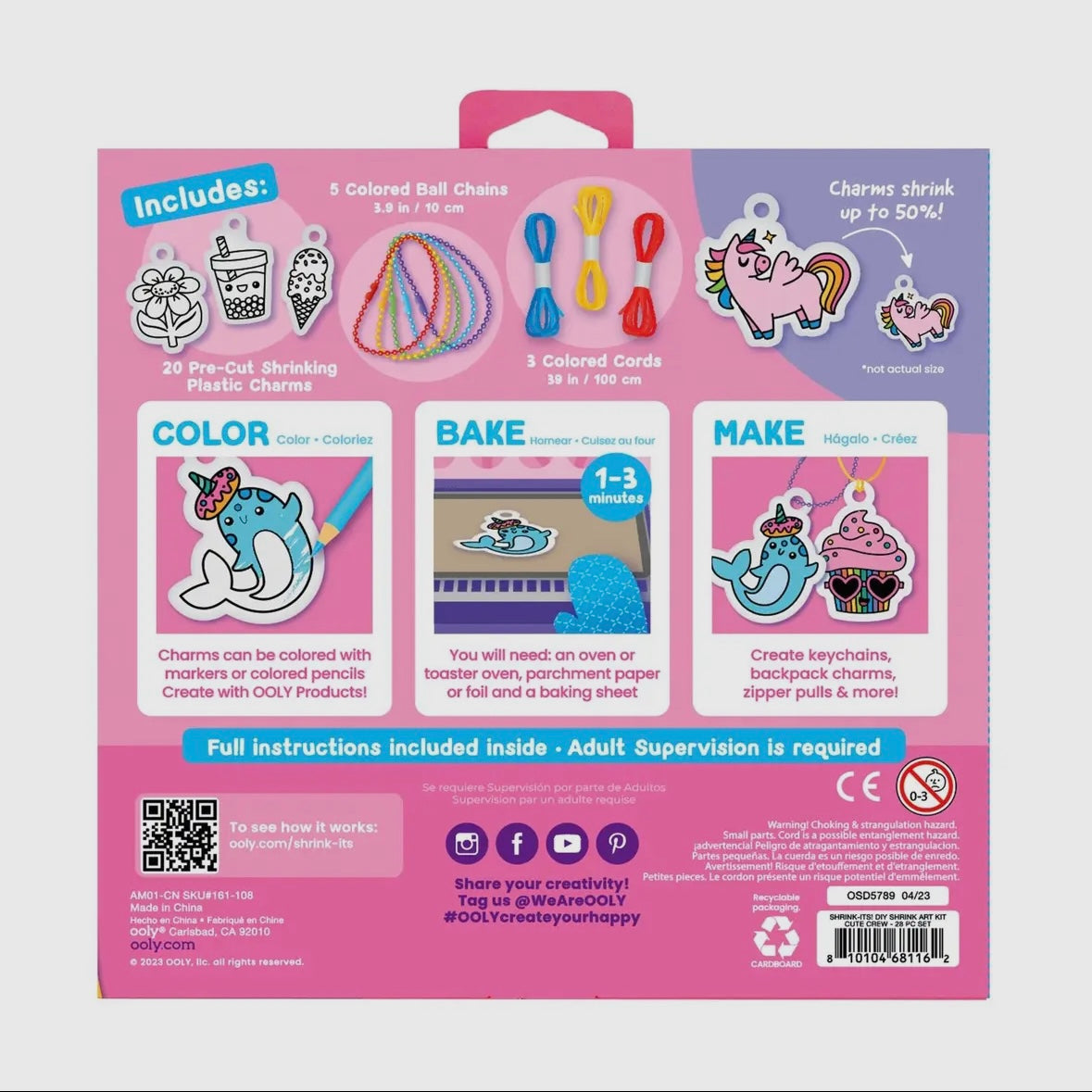 OOLY - Shrink-Its DIY Shrink Art Kit - Cute Crew