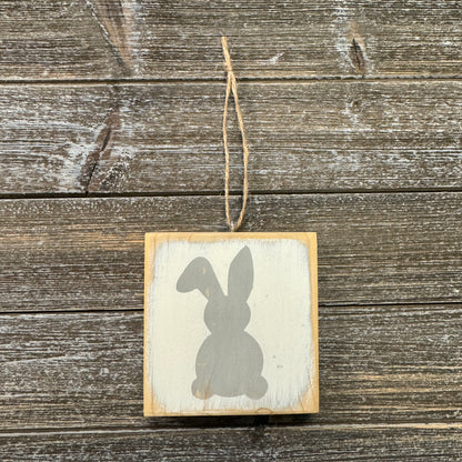 Easter Decor - Farmhouse Gray and White Bunny Ornament