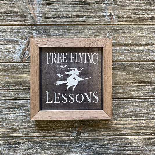 Free Flying Lessons Witch Sign