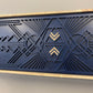 Wood Sign - Navy Blue Wood Mosaic with Stained Chevron Accents