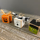 Halloween Wood Block Ornaments - Pumpkin, Ghost, and Monster