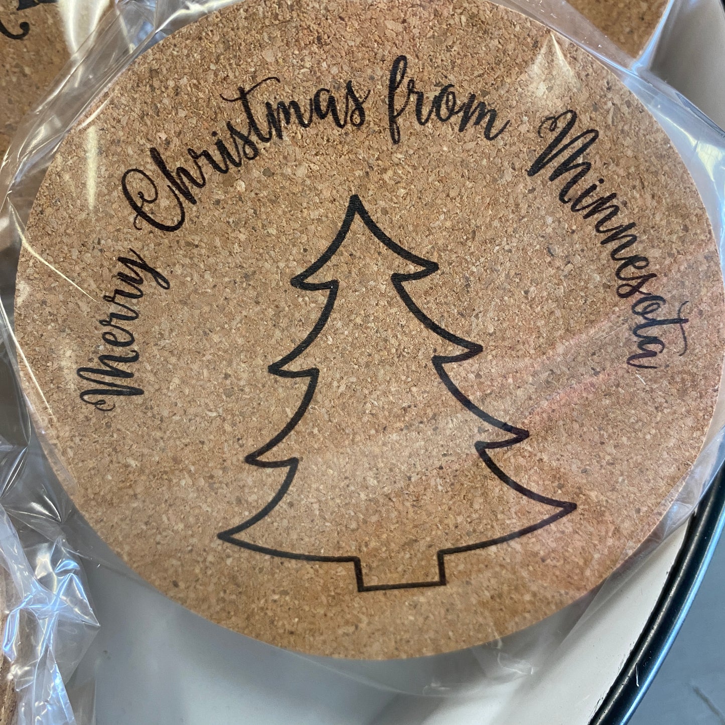 Holiday Cork Coasters - Set of 8 Coasters