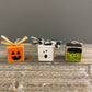 Halloween Wood Block Ornaments - Pumpkin, Ghost, and Monster