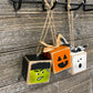 Halloween Wood Block Ornaments - Pumpkin, Ghost, and Monster
