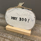 Halloween Decoration White Pumpkin Hey Boo