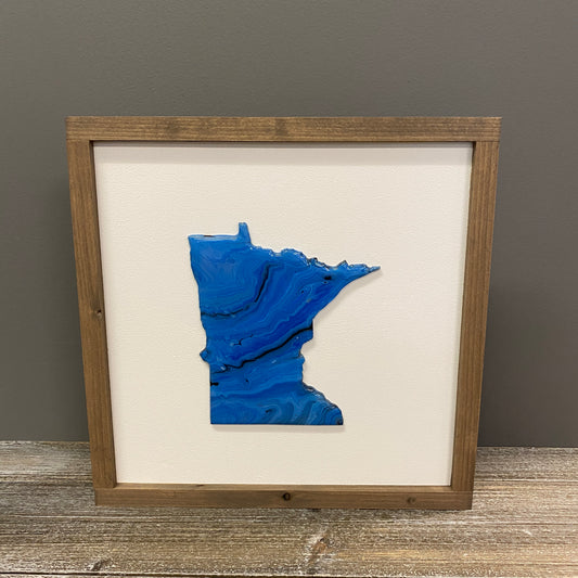 Wood Sign - Blue Glazed Minnesota